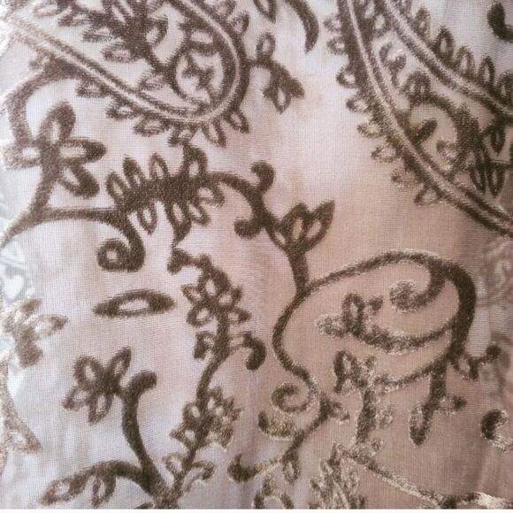 Gray Sleeveless High-Low Tunic Burnout Floral Dress Shirt Size L - Picture 3 of 10